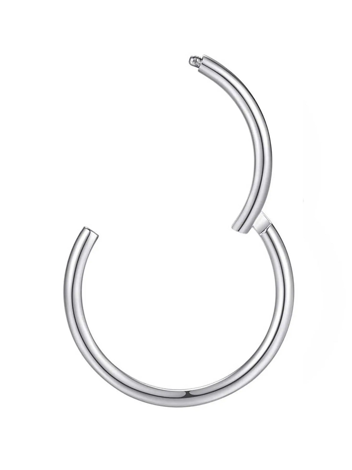 Stainless Steel Hinged Nose Rings Hoops, Casual Simple Nose Ring for Women & Men, Fashion Jewelry for Party, Daily Clothing Decor, Trendy All-match & Exquisite Jewelry for Birthday Gift, Hinged Piercing Hoop, Body Jewelry Accessory
