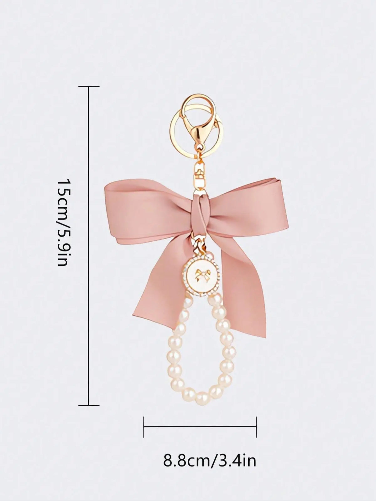 Cute Bow Design Bag Keychain, Faux Pearl Bracelet Keychain, Bag Pendant Keychain, Fashionable Bag Charm for Women & Girls, Cute Keychains