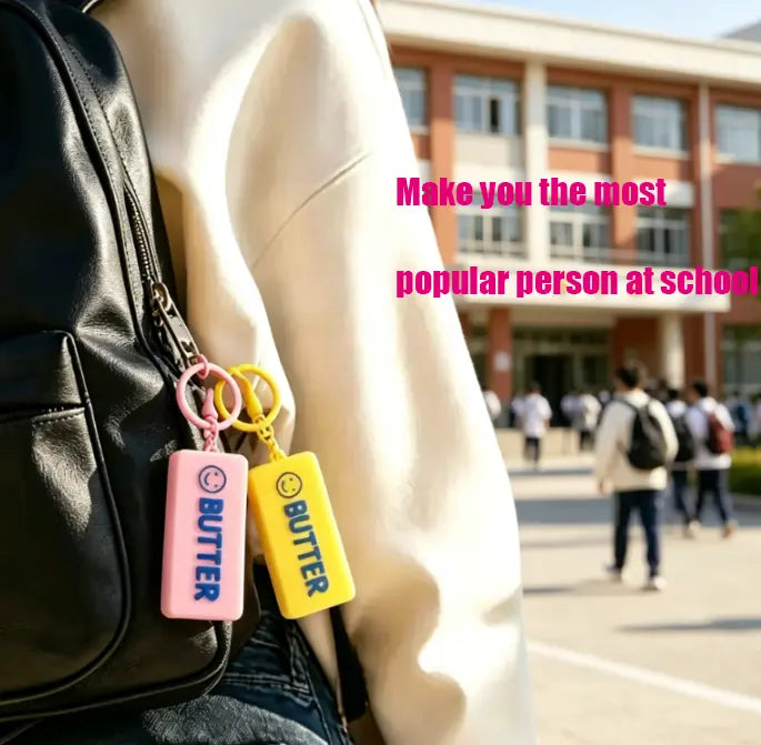 Creative Stress-Relief Screaming Butter Stick Keychain, Prank Novelty Key Pendant for Bags & Car Keys, Great Gift for Classmates, Friends and Family