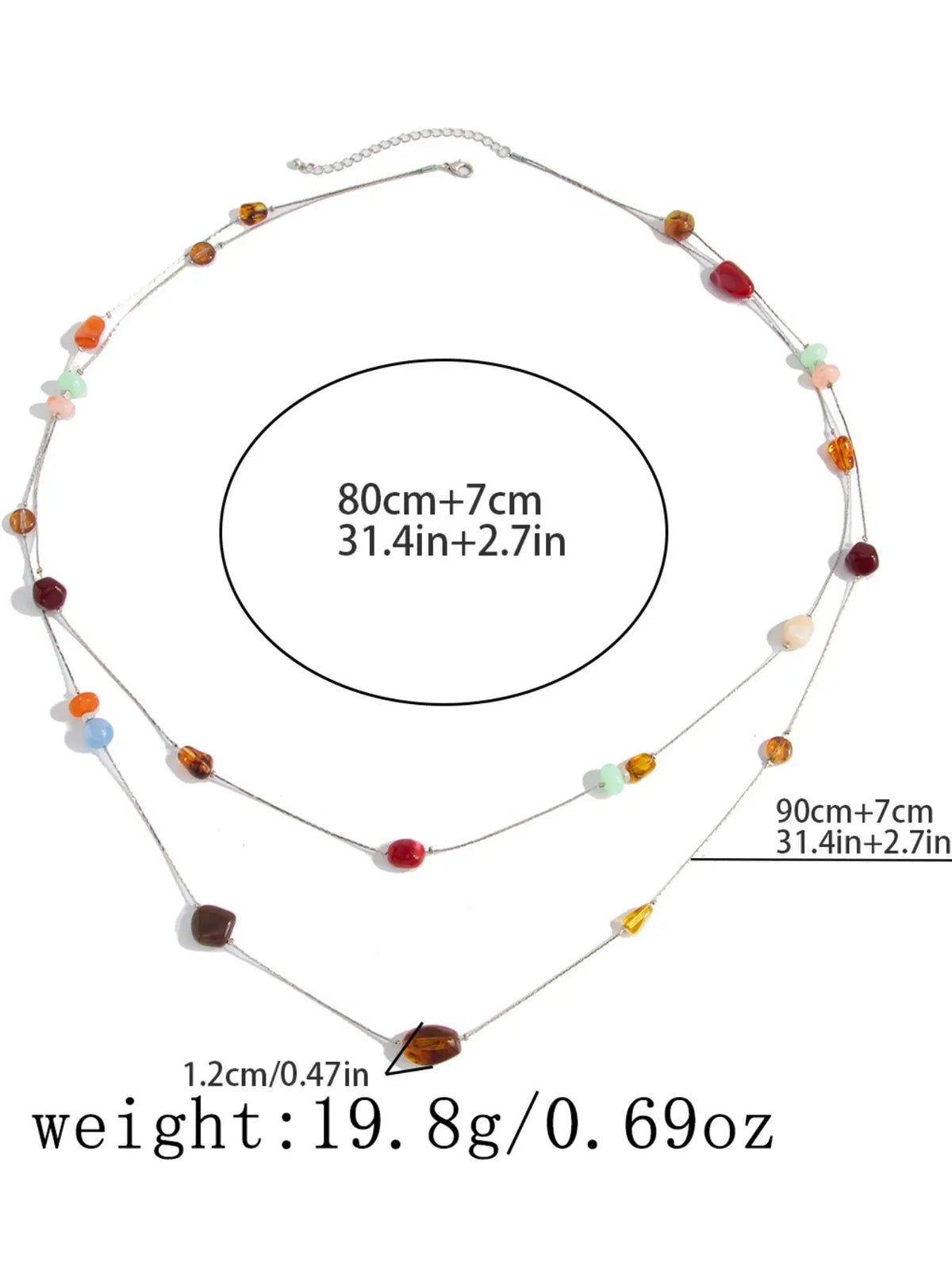 Vacation Style Gradient Resin Beaded Waist Chain, Fashion Sexy Metal Thin Chain Body Chain, Trendy Accessory for Women, Body Jewelry, Body Jewellery