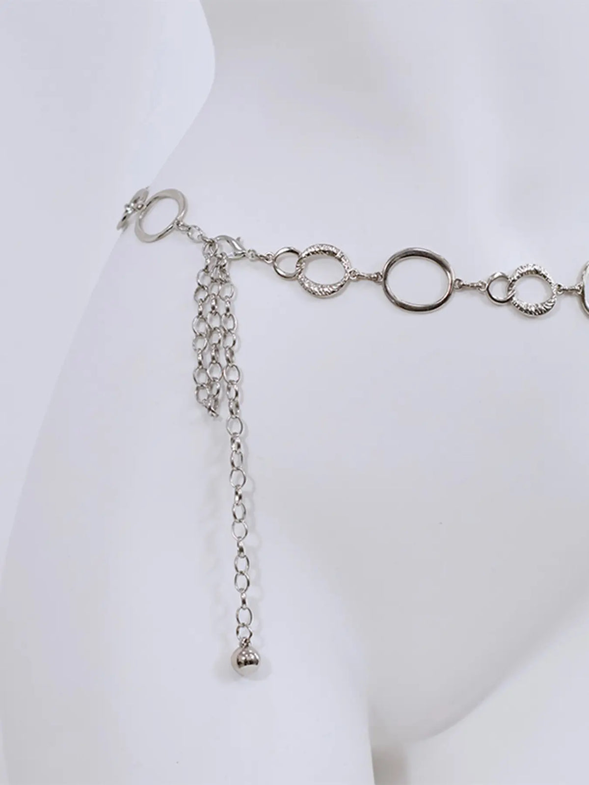 Women's Minimalist Elegant Zinc Alloy Metal Body Chain with Round Detail, Trendy Versatile and Exquisite Body Jewelry, Perfect Birthday Gift, Adjustable Waist Chain Belly Chain
