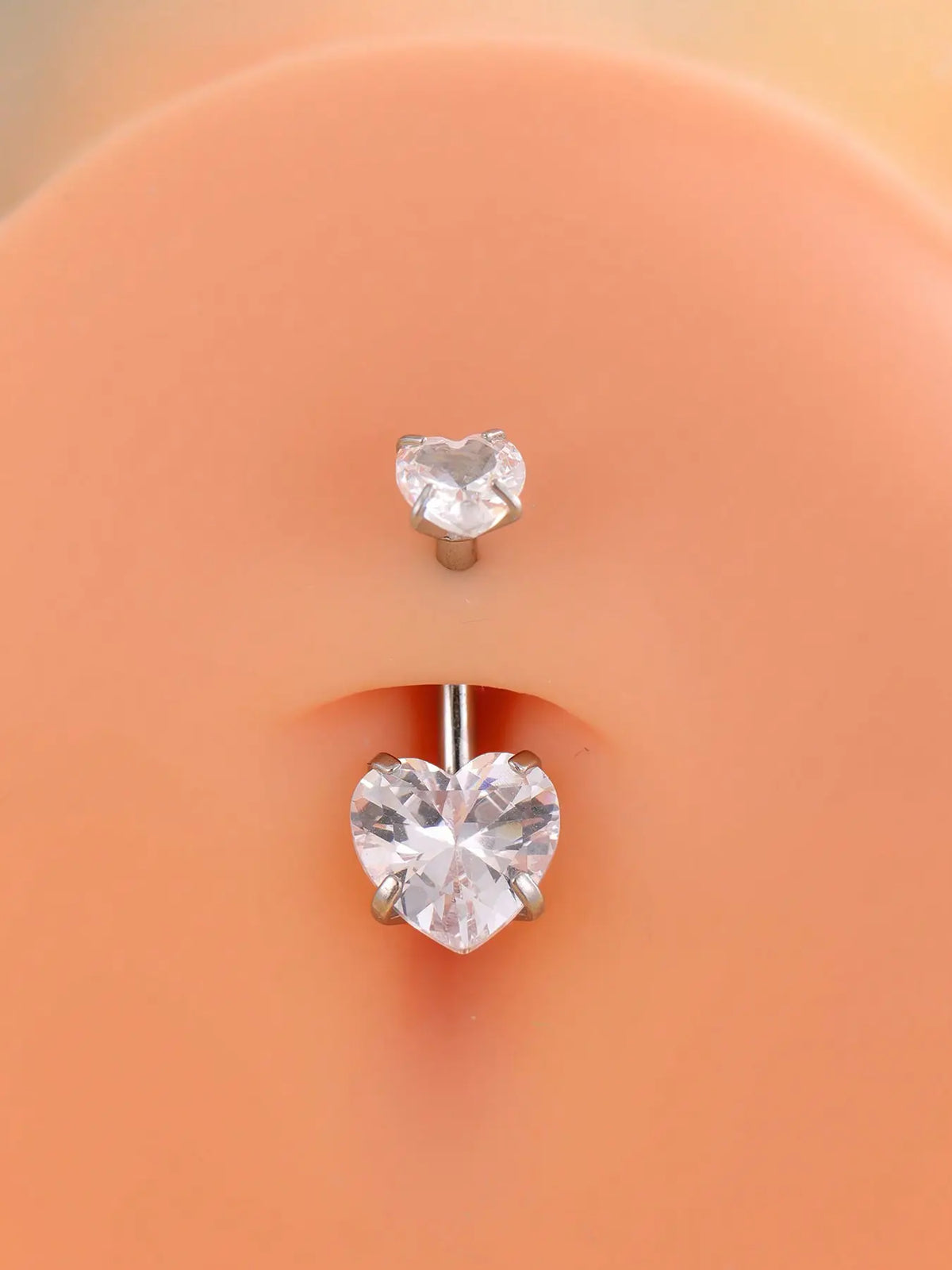Women's Stainless Steel Belly Button Ring, Elegant Flower & Heart Design, 14g Navel Jewelry, Body Piercing Jewelry, 10mm Barbell Length, Daily Wear Accessory, Body Jewellery