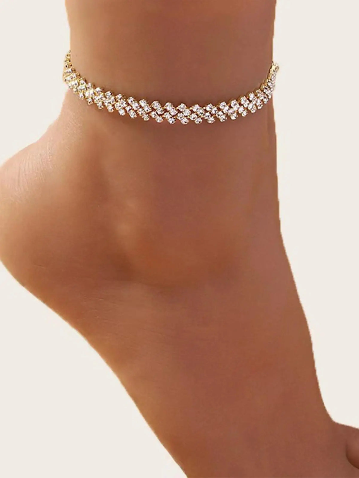 Rhinestone Decorated Anklet for Women As Gift, Summer 2024 Fashionable Adjustable Chain Anklet, Fashionable Accessory Foot Jewelry, Trendy Fashionable Accessories