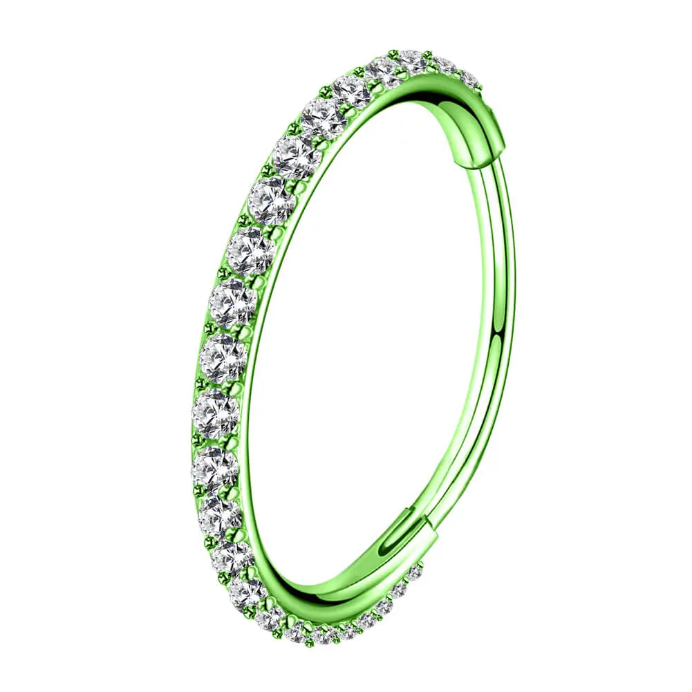 Oufer 20G Hinged Segment Micro Gem Nose Hoop Ring Gift Choice- 316L Stainless Steel