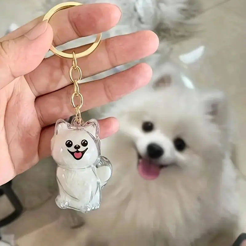 Personalized Acrylic Dog Fur Keychain - 1.7in Mini Sentimental Pet Hair Holder, Simple Fill, Silicone Seal, Compact Water-Resistant Durable ASMR Collectible, Wear Anywhere, Hang on Keys or Bags, Carry Love Everywhere Memorial Gift for Dog Parents