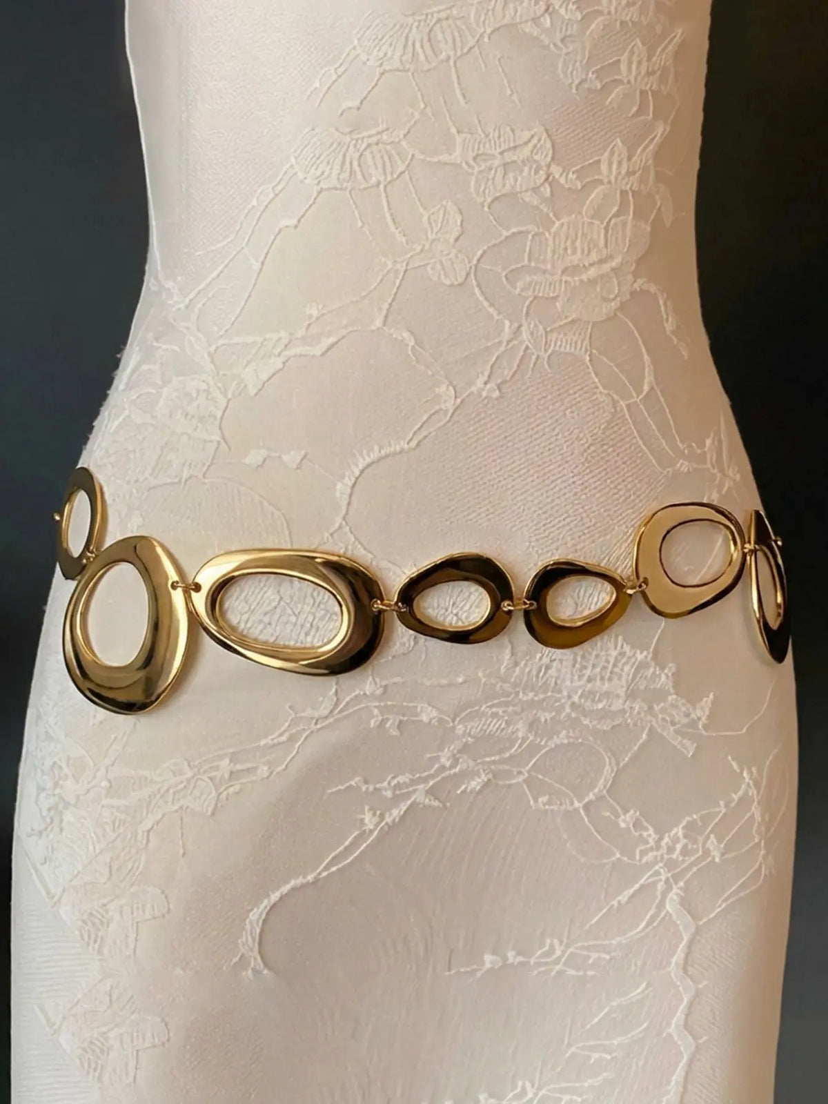 Women's Minimalist Elegant Zinc Alloy Metal Body Chain with Round Detail, Trendy Versatile and Exquisite Body Jewelry, Perfect Birthday Gift, Adjustable Waist Chain Belly Chain