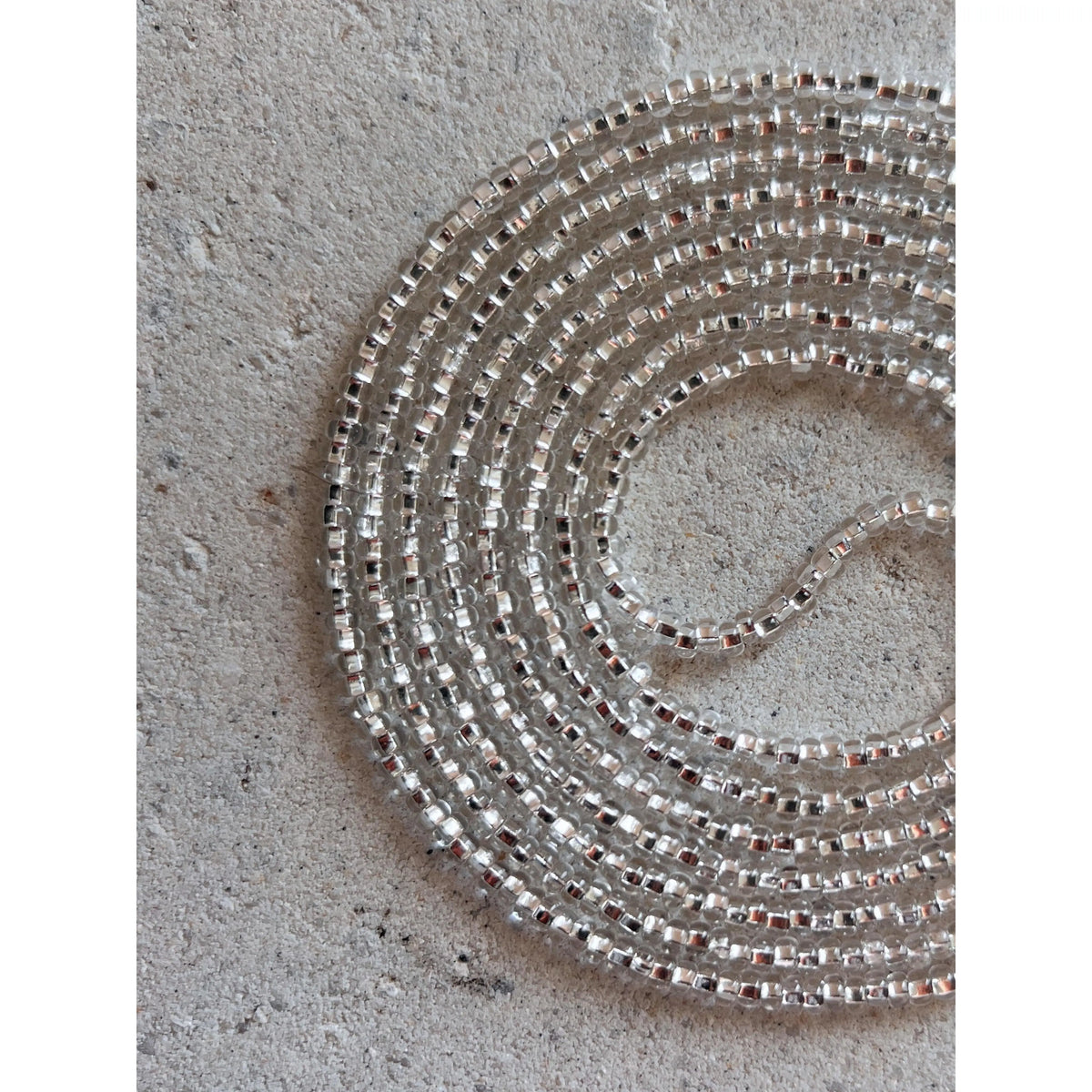 DIAMOND - READ DESCRIPTION! - Tie On Waist Beads - 45 to 60 inches Waistbeads - Silver Waistbeads - Belly Beads - Body Beads - African Waistbeads Made By Venus