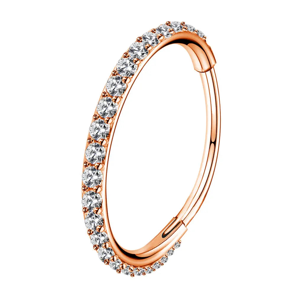 Oufer 20G Hinged Segment Micro Gem Nose Hoop Ring Gift Choice- 316L Stainless Steel
