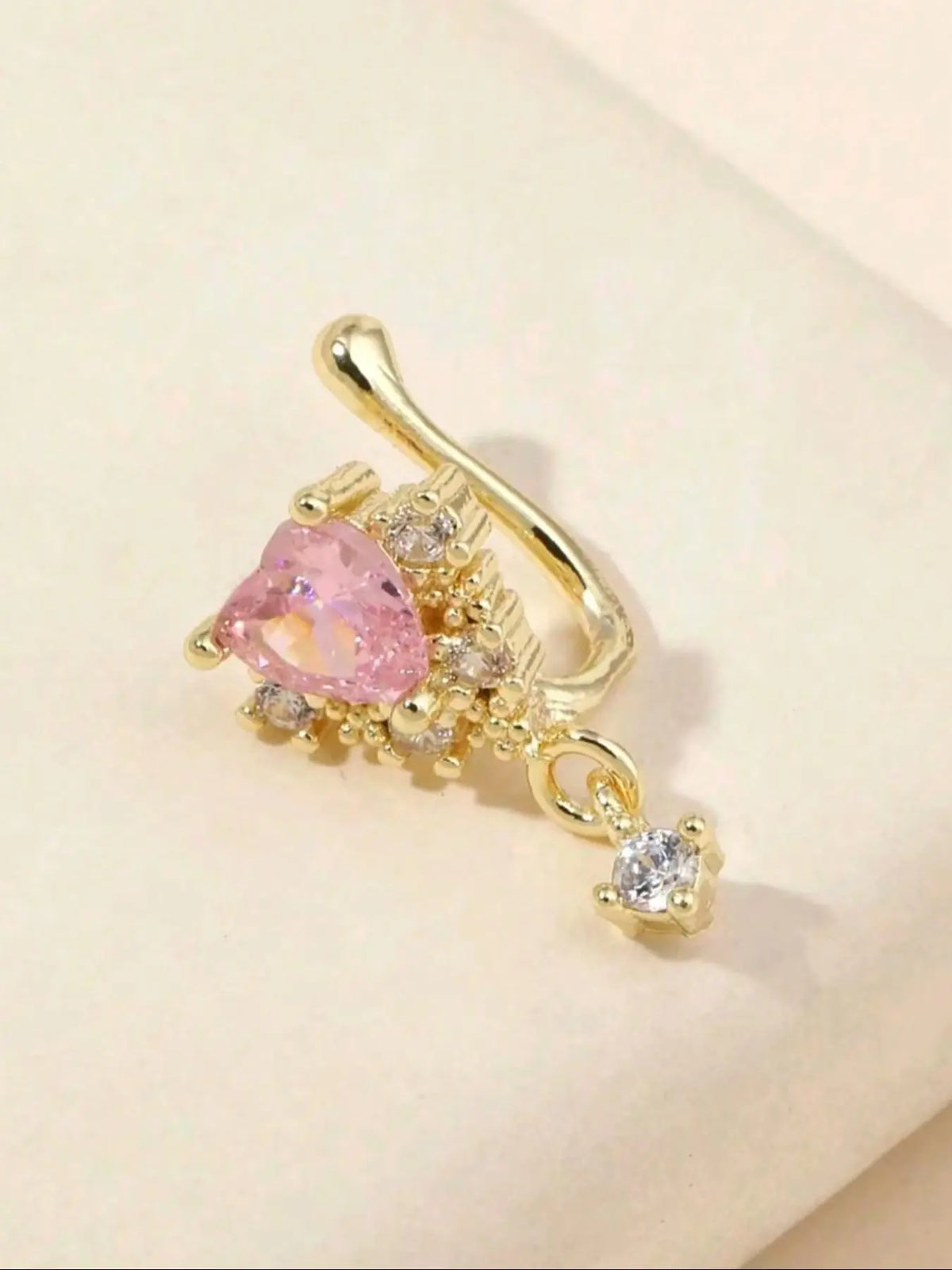 Mother's Day Gift Fashion Non-Piercing Heart-Shaped Rhinestone Nose Clip for Women, Stylish Valentine's Day Gift, Perfect Accessory for Mother's Day, Nose Ring Jewelry, Wearable Jewelry