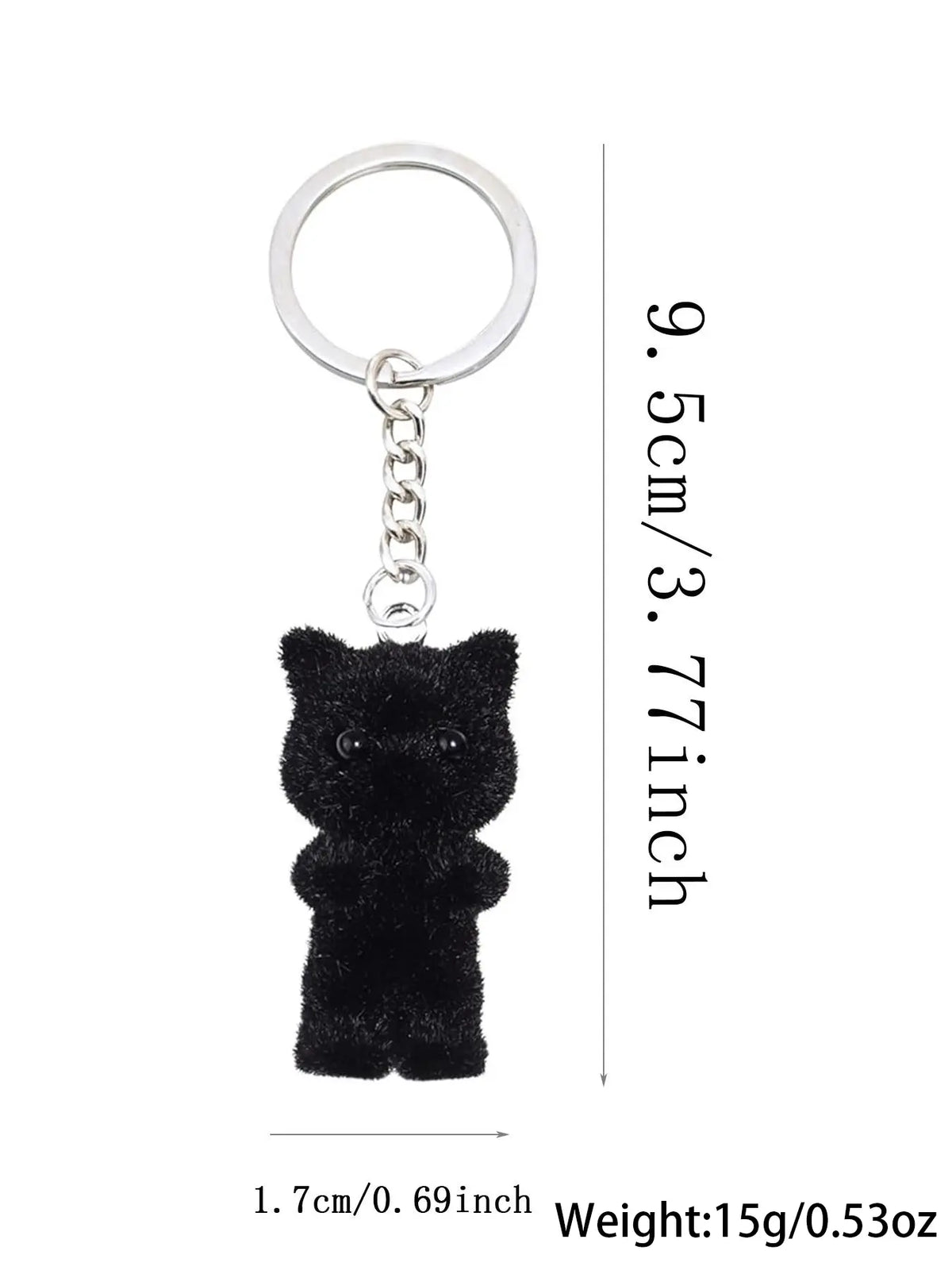 Cute Cat Design Keychain, Fuzzy Keychain, Trendy Cute Keychain, Cute Keychain Accessory for Car Keys for Women & Men, Fashion Accessories for Bag Backpack Wallet Pendants Decor