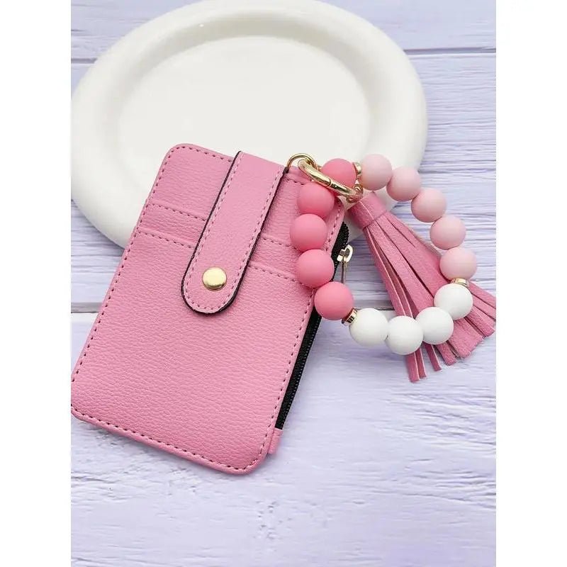 Holeapmo Boho Style Beaded & Tassel Decor Keychain, Fashionable Silicone Beaded Keychain for Women & Girls, Trendy All-match Keychain for Birthday Gift