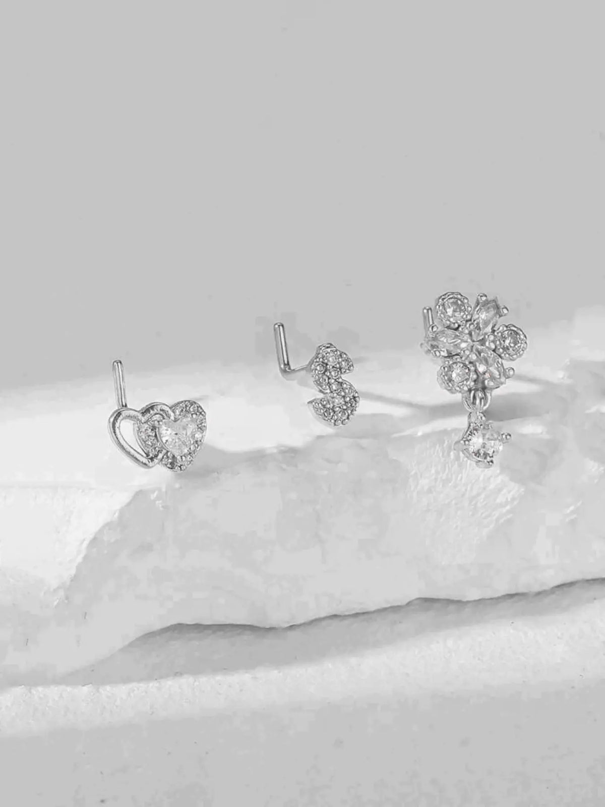 Heart & Cross & Butterfly Design Nose Ring Set, Fashionable Nose Ring for Women & Girls, Trendy All-match & Exquisite Jewelry for Birthday Gift, Nose Piercing Jewelry, Body Jewelry
