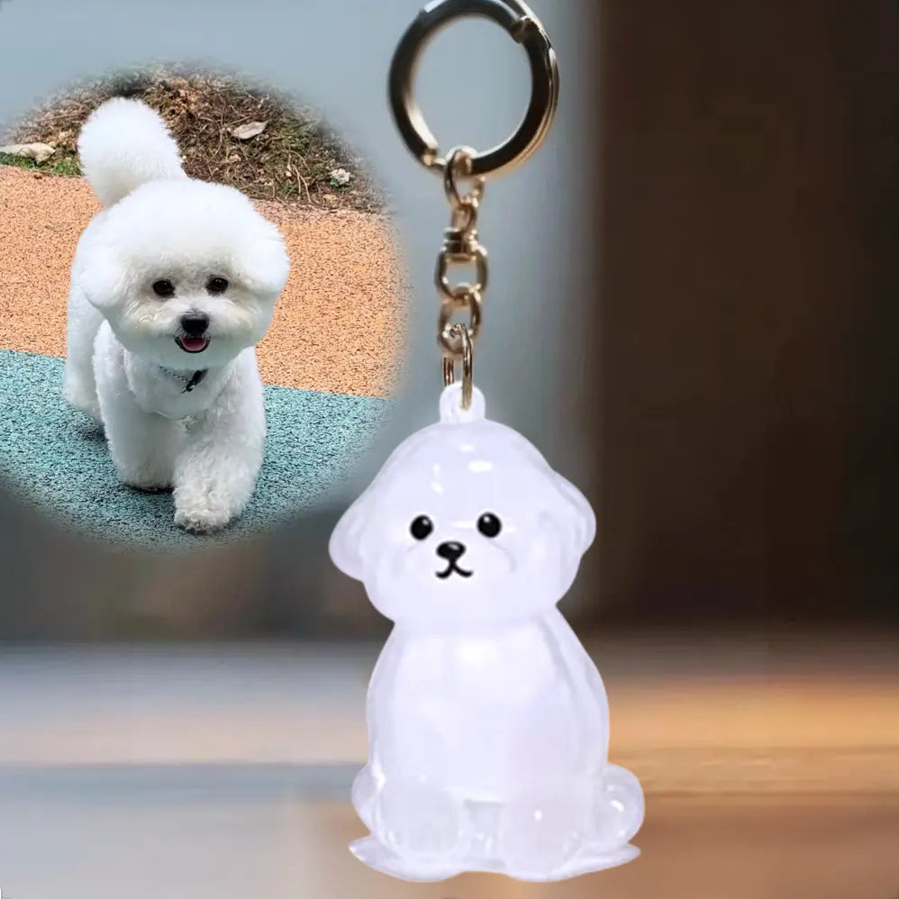 Personalized Acrylic Dog Fur Keychain - 1.7in Mini Sentimental Pet Hair Holder, Simple Fill, Silicone Seal, Compact Water-Resistant Durable ASMR Collectible, Wear Anywhere, Hang on Keys or Bags, Carry Love Everywhere Memorial Gift for Dog Parents