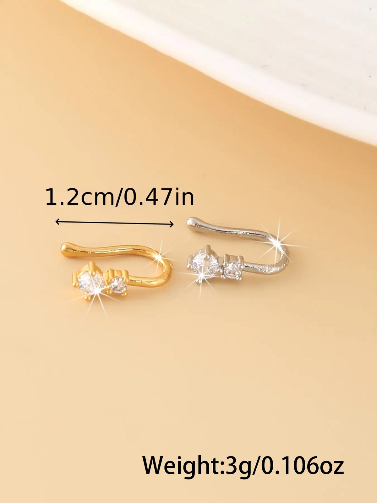 3 Piece U-Shaped Non-Piercing Faux Nose Piercing Nose Ring Clips, Elegant Sparkling Daily Party Jewelry, Chic Body Jewelry, Comfortable Clip-On Nose Cuffs for Unpierced Nostrils