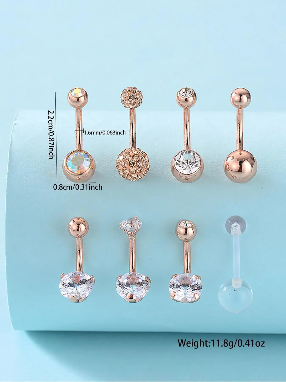 Women's Elegant Minimalist Belly Rings, Trendy Exquisite Belly Piercing Jewelry, Belly Button Jewelry, Chic Body Jewelry for Party Decor for Birthday Gift, Cubic Zirconia, Body Jewellery