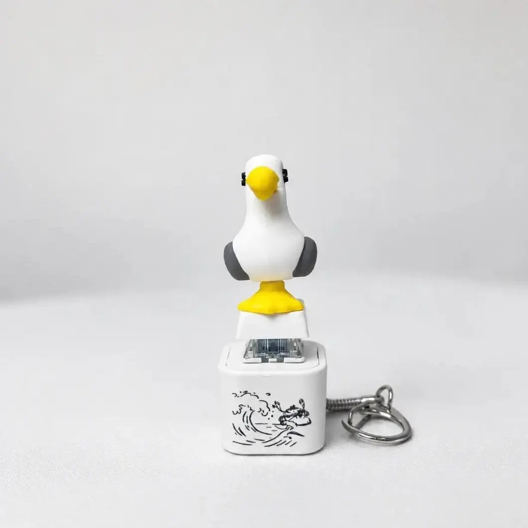 1pc/2pcs Seagull Rechargeable LED Fidget Button Keychain, Light-Up Clicker Stress Relief Toy