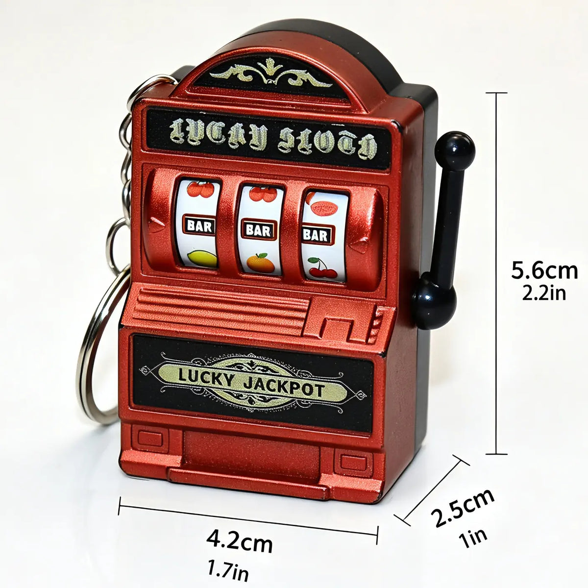 Mini Retro Fruit Slot Machine Keychain, Electroplated Stress Relief Toy, Vintage Arcade Style Creative Plastic Phone Charm, Unique Design, Fidget Keyring, Cool Keychains