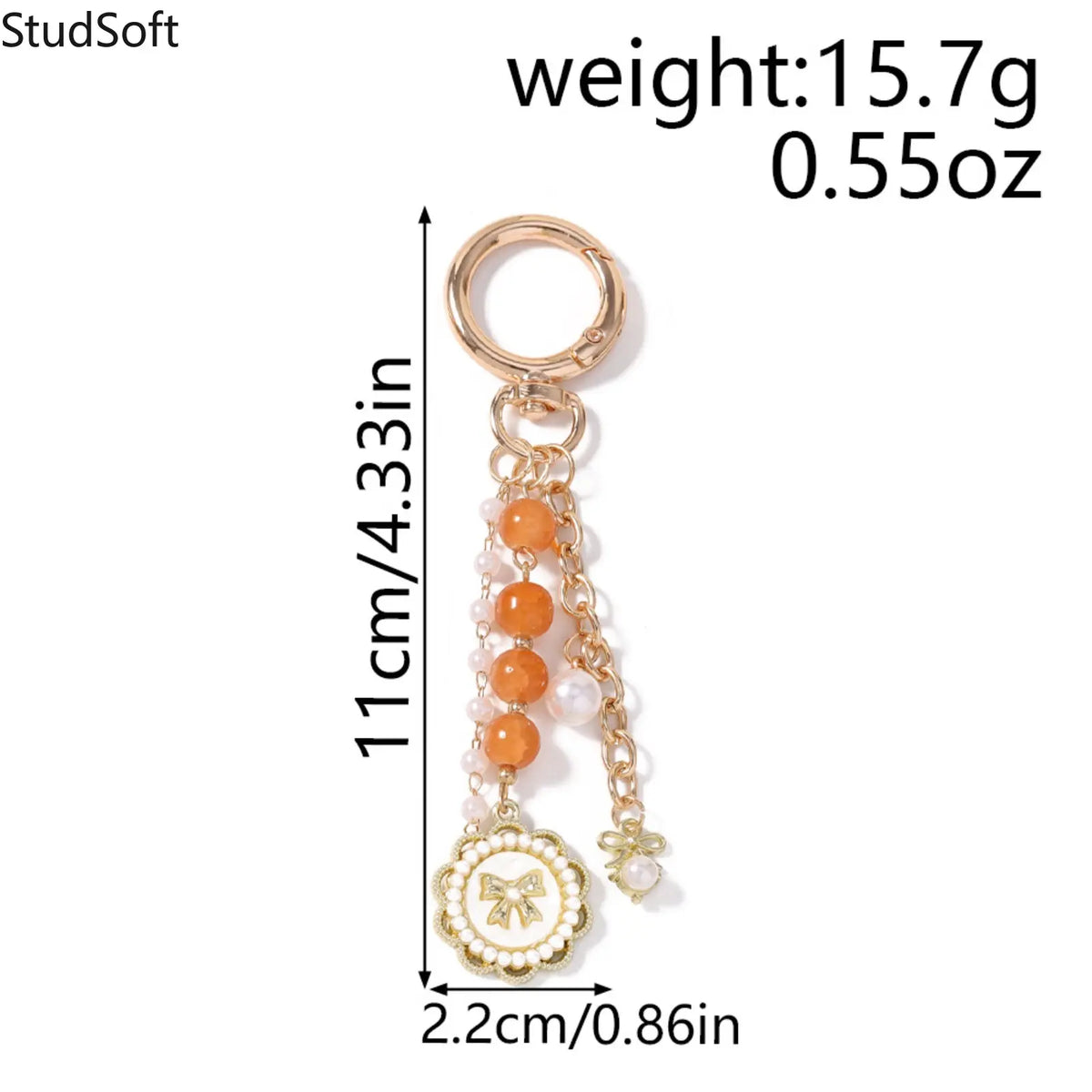 Beaded Wristband Keychain for Women, Funky Purse & Bag Charm with Butterfly, Heart, Cross, and Disc Pendants, Funky Unique Accessories, Cross Heart Disc, Multi-Pendant, Love, Whimsy, Charmful