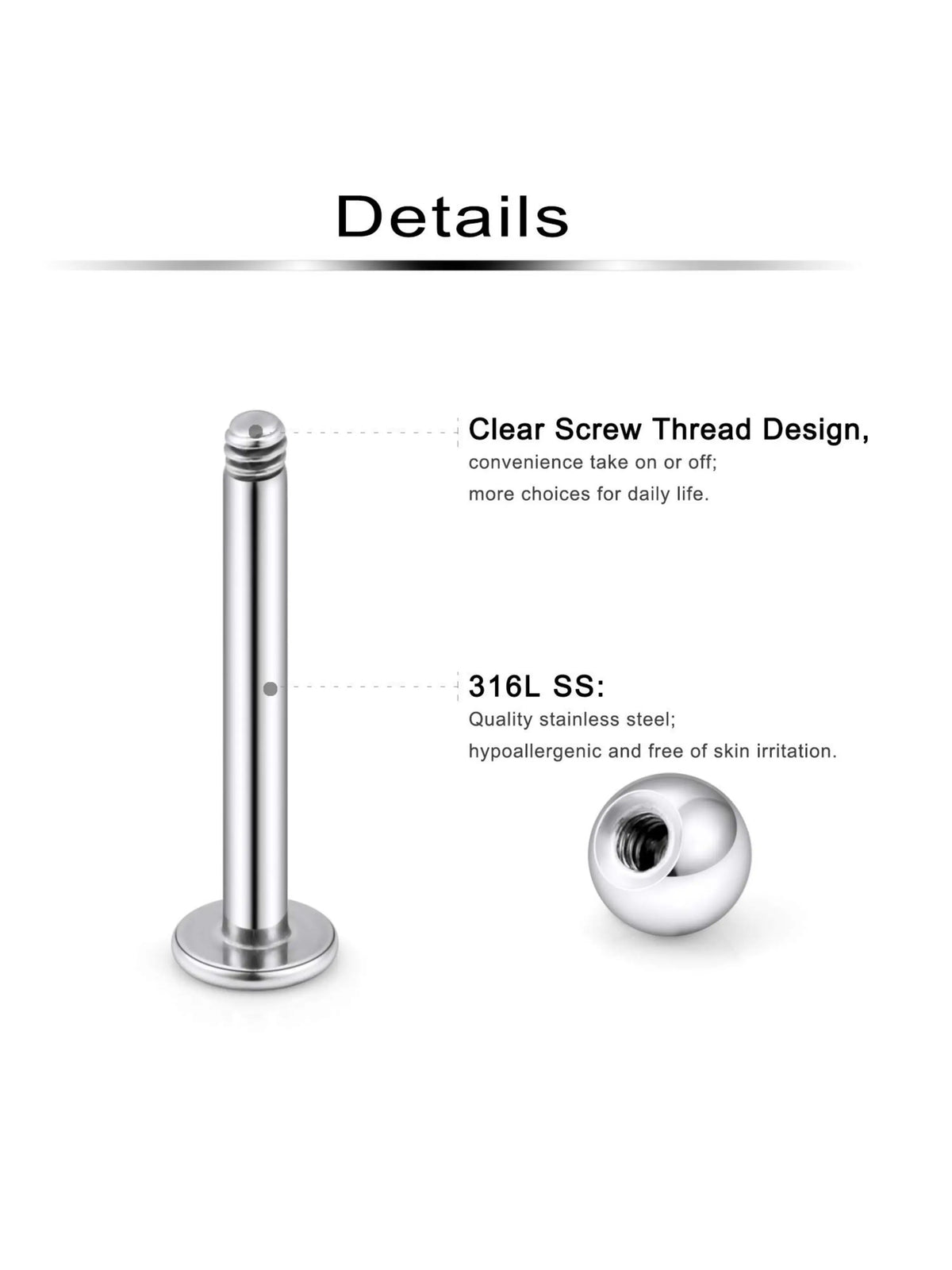 32pcs Lip Rings Set, Labret Monroe Lip Barbell, Snake Bite Piercing Jewelry, 16g Helix Earring, Daith Tragus Cartilage Studs, Lips Piercing, Lip And Cartilage Piercings, Body Jewelry, Body Piercing Kit