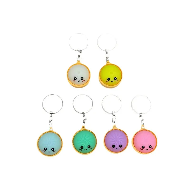 18PCS Cute Dumpling Keychains Set, Mini Steamer Keyring Bag Charm Pendant Keychain for Bags for Students Classmates, Classroom Prize Reward, Small Gift Idea for Kids, Keychain Kawaii (0.98in)
