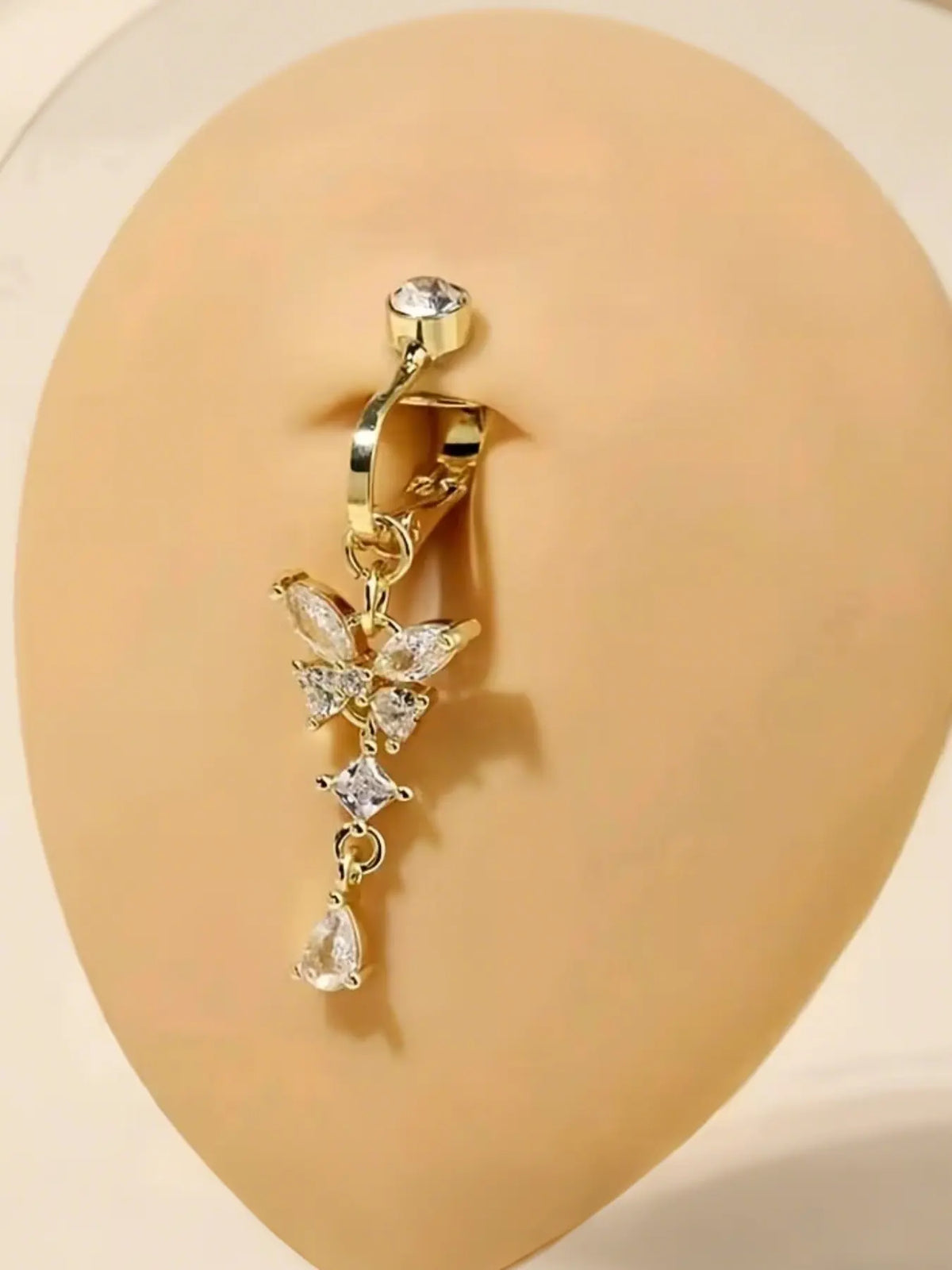 Elegant Snowflake Belly Button Ring Clip, Bellybar, Belly Rings, Navel Piercing Jewelry, Body Jewellery, Body Jewelry, No Piercing Needed, Non Piercing Jewelry, Perfect for Women Daily Wear, Party, Vacation, Festival, Beach, Christmas Gift