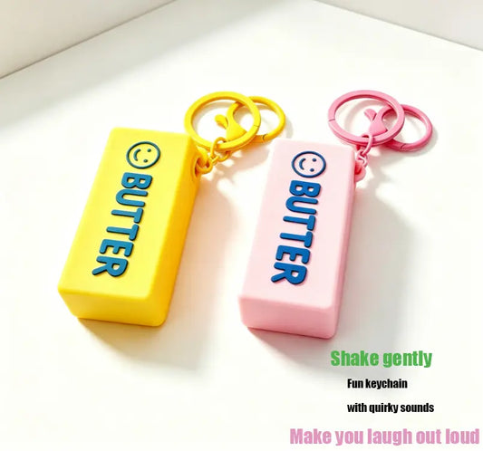 Creative Stress-Relief Screaming Butter Stick Keychain, Prank Novelty Key Pendant for Bags & Car Keys, Great Gift for Classmates, Friends and Family