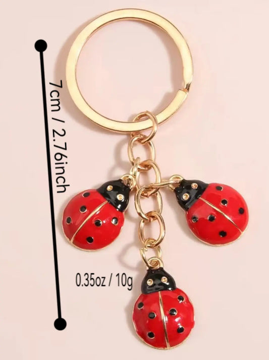 Cute Ladybug Kawaii Keychain, Oil Drop Metal Bag Charm, Girly Simple Pendant, Creative Bag Decoration Accessory for Women & Girls Cute Keychains