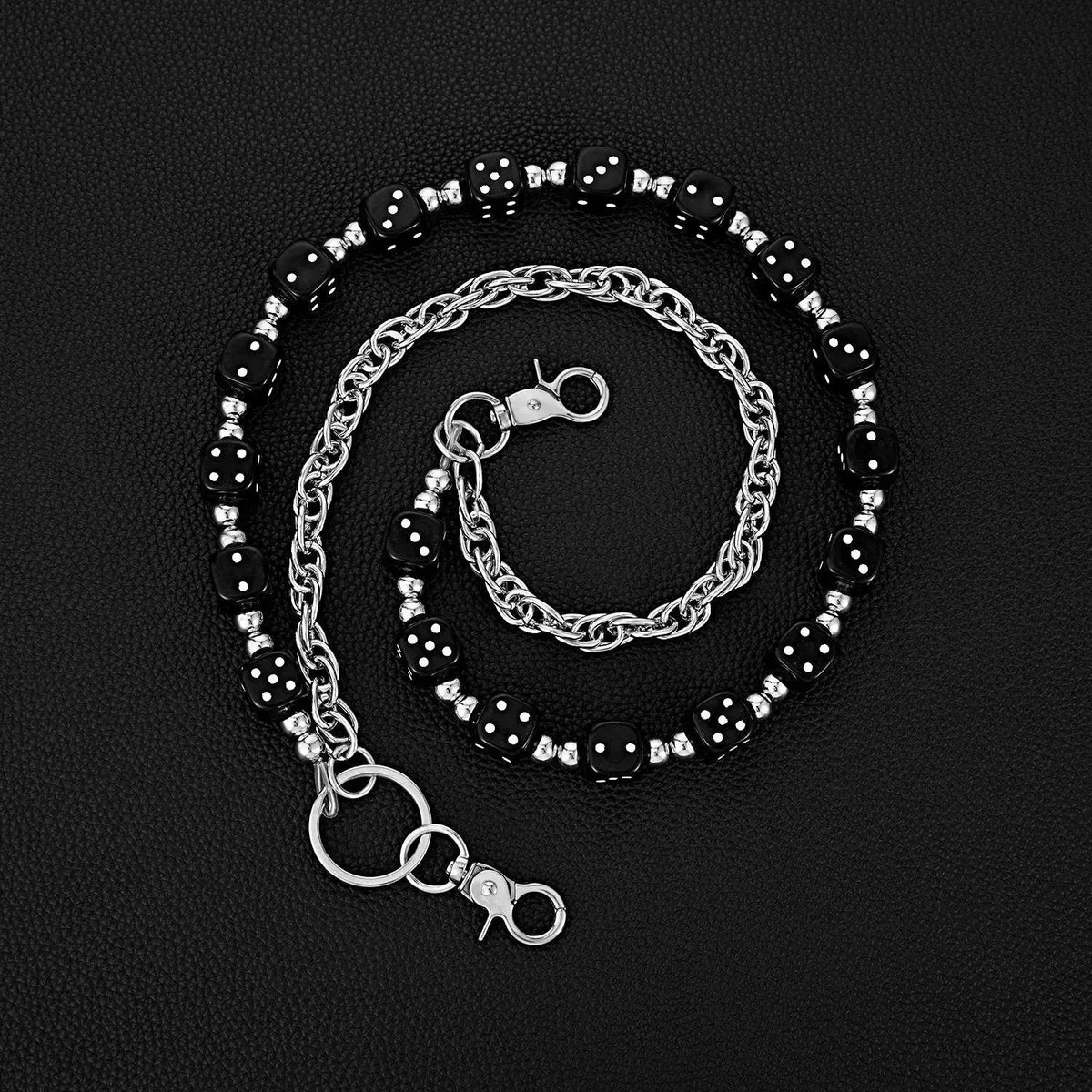 Unisex Punk Hip Hop Waist Chain - Double-Layer Acrylic Fiber Dice Punk Pant Accent, Funky Fashion Body Jewelry, Anniversary Gift Chain Accessory for Pants