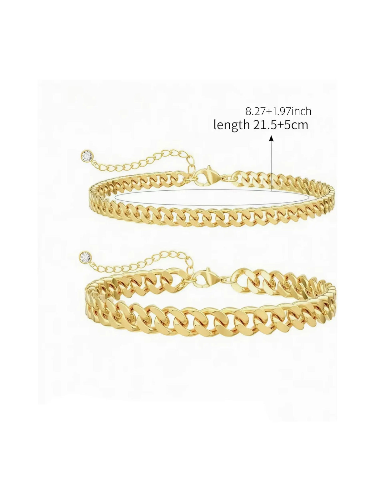 2026 New Double Layer Cuban Link Anklet for Women, Gold/Silver Waterproof Beach Foot Jewelry, Minimalist Chain Anklet for Summer Daily & Vacation Wear, Trendy Fashionable Accessories, Wearable Jewelry, Fashion Jewelry