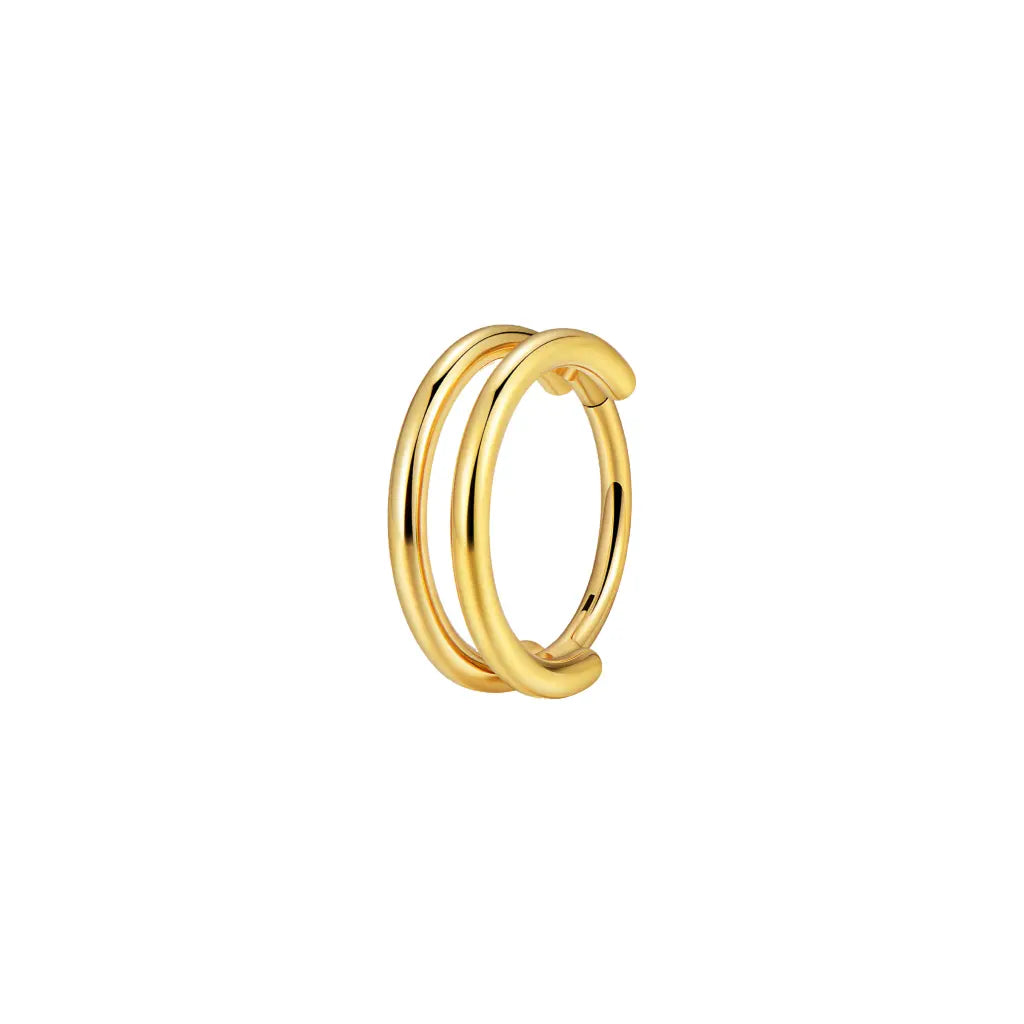 Titanium Plain Double-Band Hinged Nose Hoop