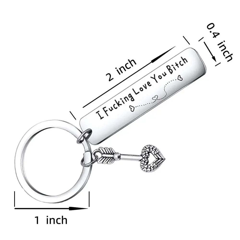 Best Friend Keychain for Women, Stainless Steel Key Chain Engrave I Fking Love You Bith Birthday Christmas Friendship Gift for Bestie Best Friends Female Bff