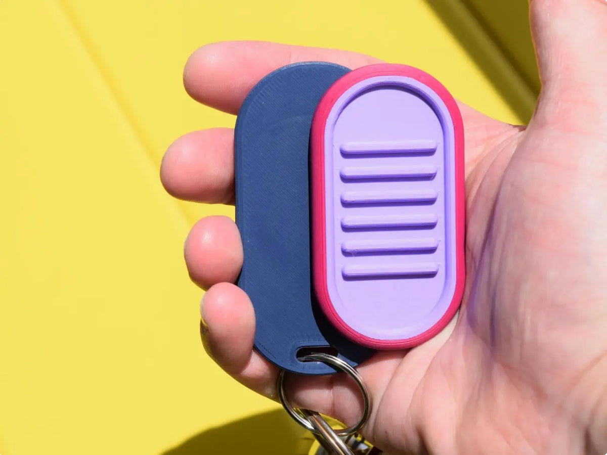 MozzieMakes3D Fidget Holder Keychain 3D Printed Slider Carrier for The Pill Secure Keyring Attachment Original & Mega Pill Sizes Eco-Friendly Packaging