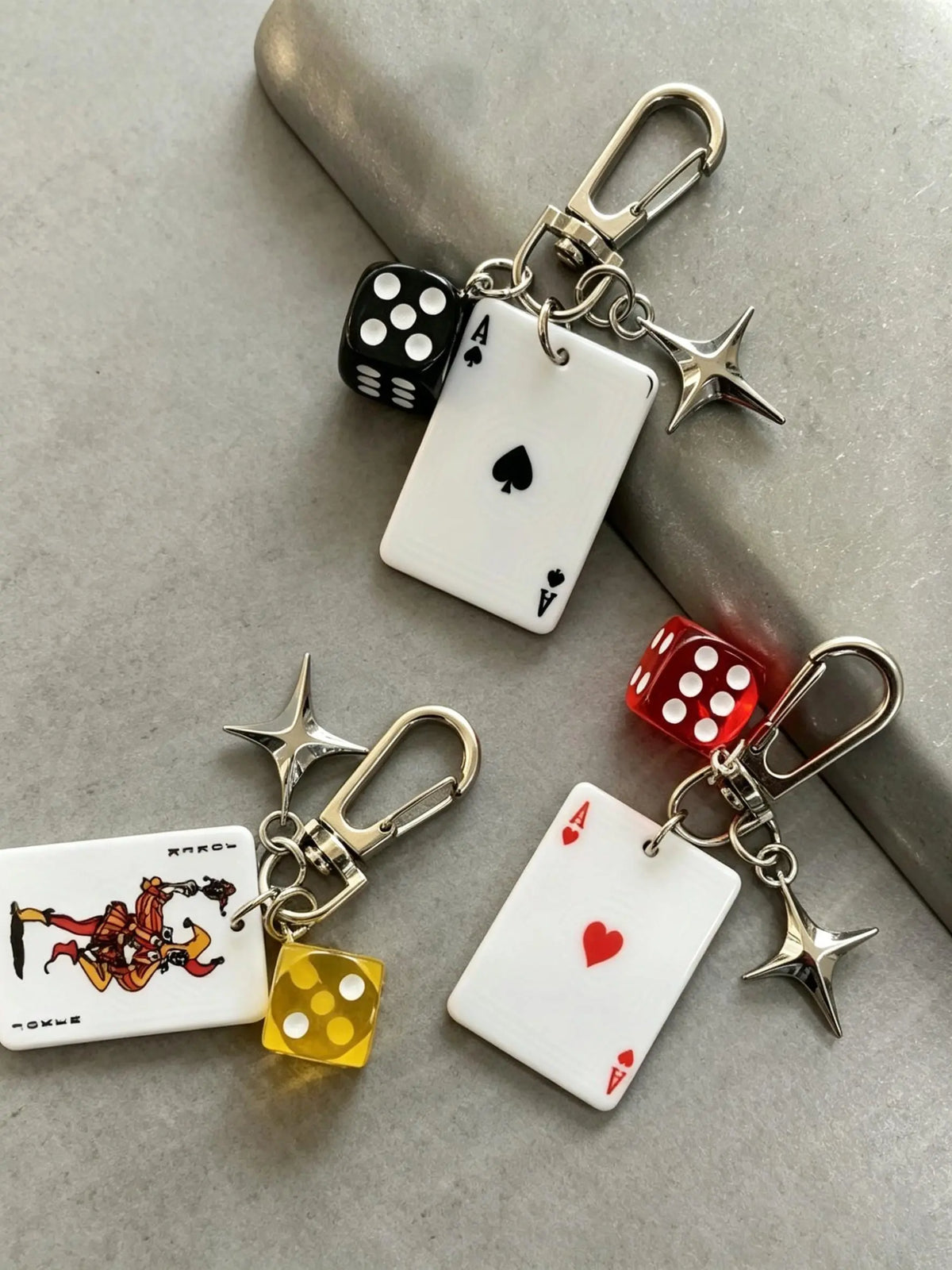 Poker, Dice, And Star Bag Charm 3 Personalized Themes To Choose From Y2k Subculture "It Girl" Accessories Purse Charms Niche & Trendy Fade-Resistant For Bags, Keys, And Earphone Cases Friend Charms & Couple Charms