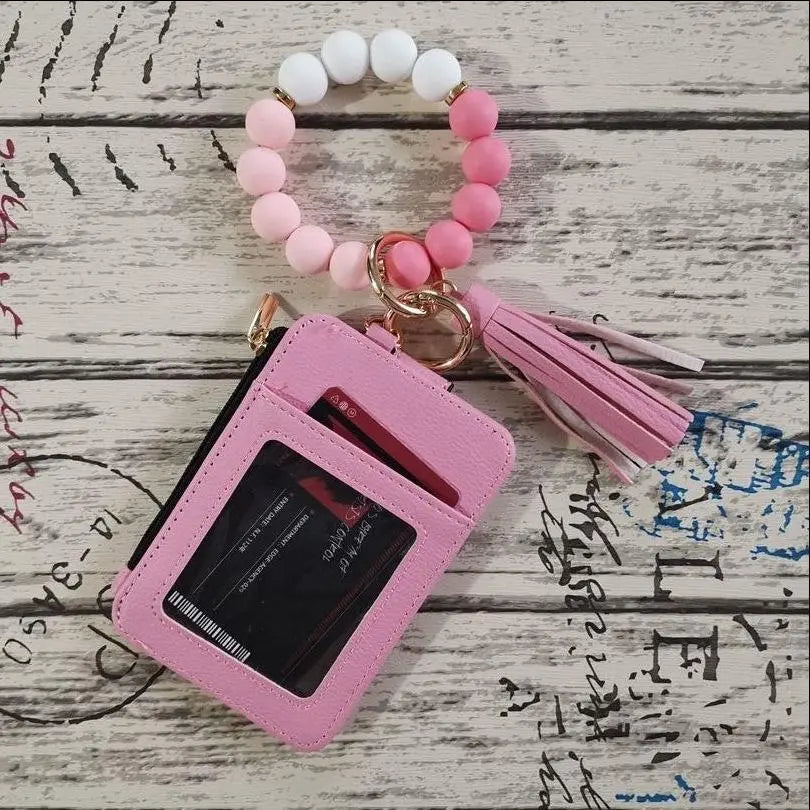 Holeapmo Boho Style Beaded & Tassel Decor Keychain, Fashionable Silicone Beaded Keychain for Women & Girls, Trendy All-match Keychain for Birthday Gift