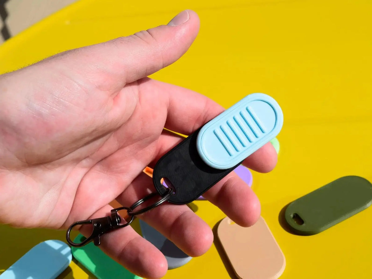 MozzieMakes3D Fidget Holder Keychain 3D Printed Slider Carrier for The Pill Secure Keyring Attachment Original & Mega Pill Sizes Eco-Friendly Packaging
