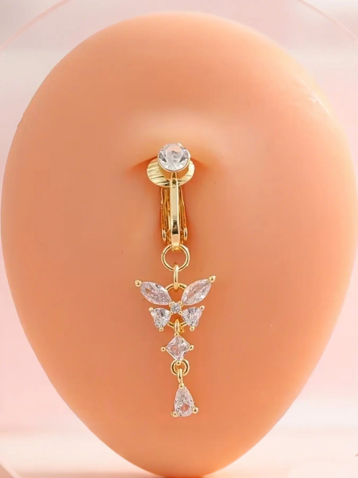 Elegant Snowflake Belly Button Ring Clip, Bellybar, Belly Rings, Navel Piercing Jewelry, Body Jewellery, Body Jewelry, No Piercing Needed, Non Piercing Jewelry, Perfect for Women Daily Wear, Party, Vacation, Festival, Beach, Christmas Gift