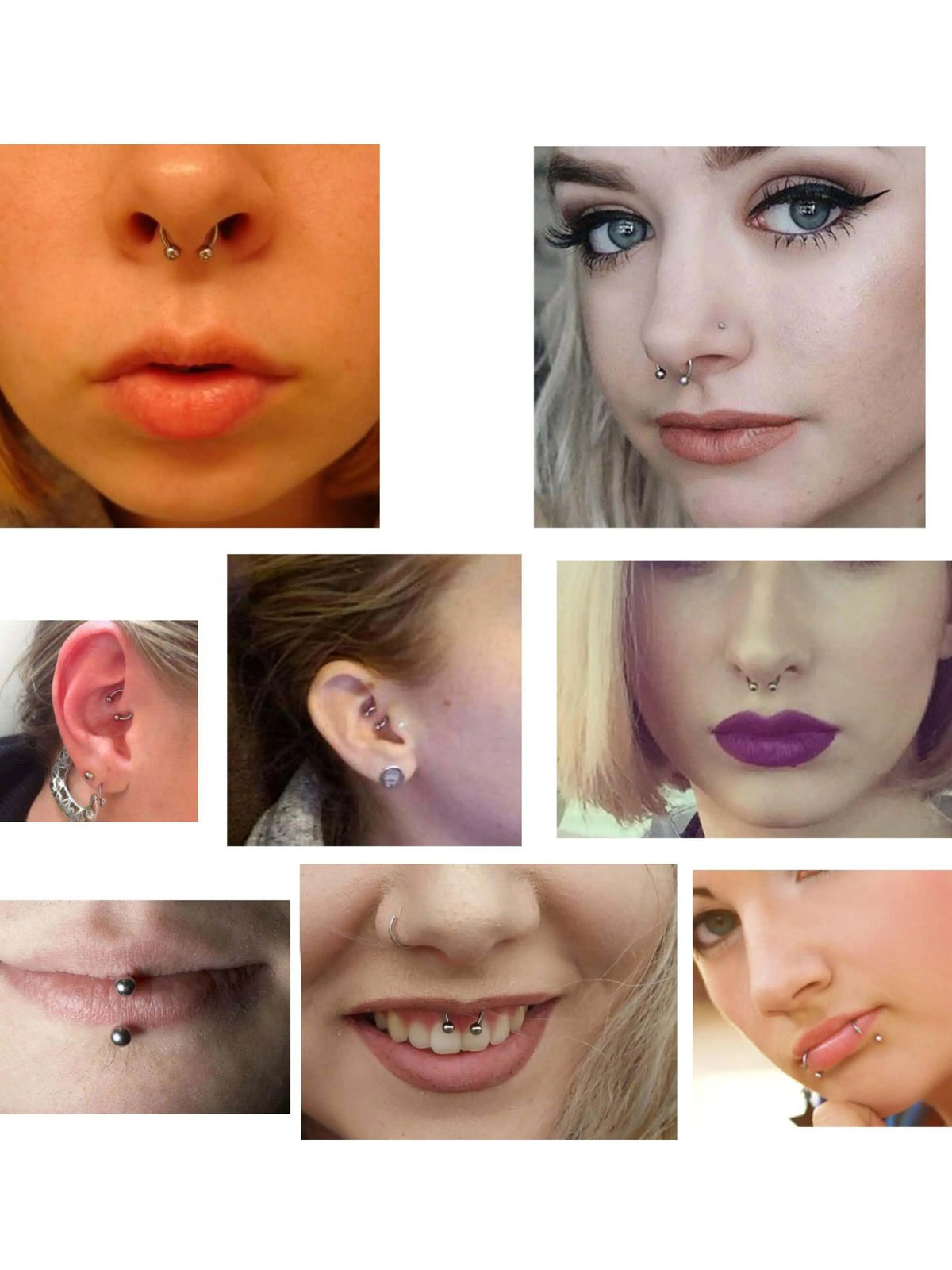 32pcs Lip Rings Set, Labret Monroe Lip Barbell, Snake Bite Piercing Jewelry, 16g Helix Earring, Daith Tragus Cartilage Studs, Lips Piercing, Lip And Cartilage Piercings, Body Jewelry, Body Piercing Kit