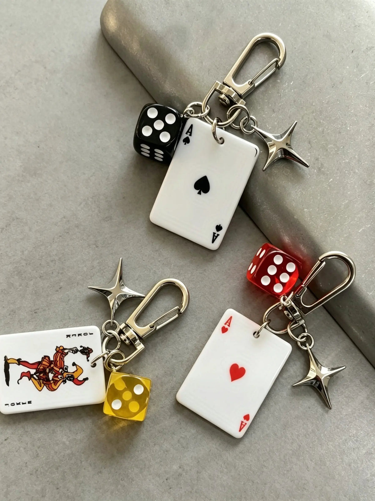 Poker, Dice, And Star Bag Charm 3 Personalized Themes To Choose From Y2k Subculture "It Girl" Accessories Purse Charms Niche & Trendy Fade-Resistant For Bags, Keys, And Earphone Cases Friend Charms & Couple Charms