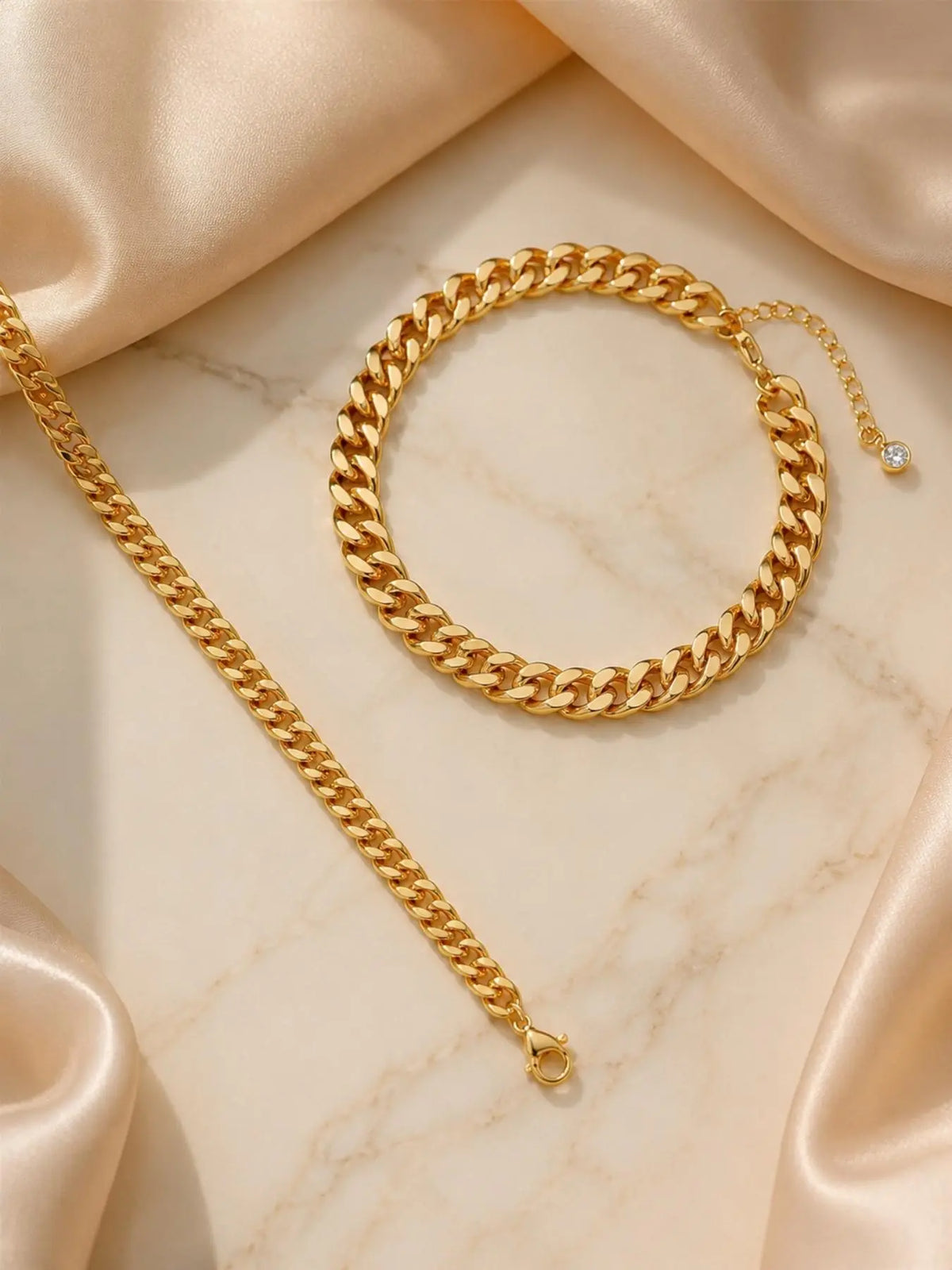 2026 New Double Layer Cuban Link Anklet for Women, Gold/Silver Waterproof Beach Foot Jewelry, Minimalist Chain Anklet for Summer Daily & Vacation Wear, Trendy Fashionable Accessories, Wearable Jewelry, Fashion Jewelry