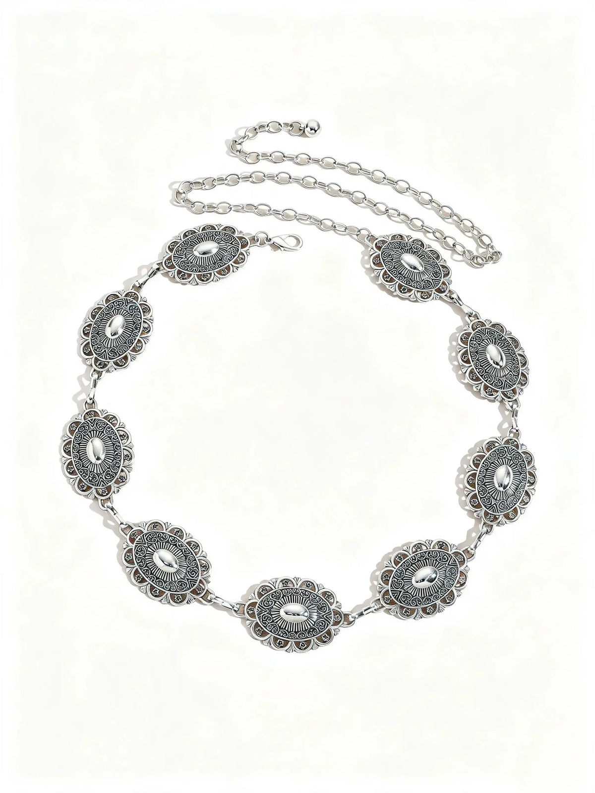 Women's Vintage Oval Pendant Body Chain Belt, Boho Style Adjustable Waist Chain for Jeans Dresses Bikinis, All Seasons Accessory