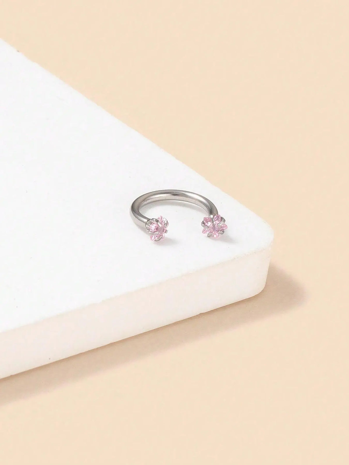Elegant Double Star Sparkling Zirconia Inlays Nose Rings Hoops, Stainless Steel Body Piercing Jewelry, Body Jewellery for Women, Suitable for Daily Wear, Perfect for Parties & Gifts